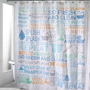 Avanti Bath Words Fabric Shower Curtain Beach Summer Bathroom Guest 72x72